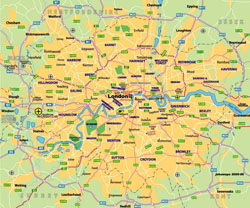 Карта проезда через Лондон.
