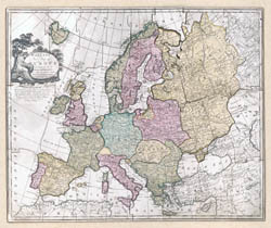 Большая подробная старая политическая карта Европы - 1814-го года.