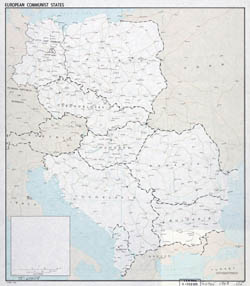 Детальная старая карта Европейский Коммунистических Стран - 1963.