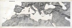 Детальная рельефная карта Средиземноморского бассейна.